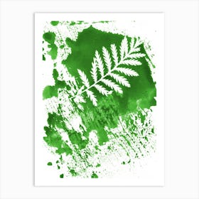 Green Abstarct Tansy Leaf Art Print