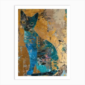 Cat Gold Effect Collage 3 Art Print