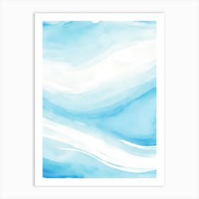 Blue Ocean Wave Watercolor Vertical Composition 87 Art Print