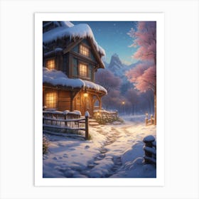 House In The Snow Art Print