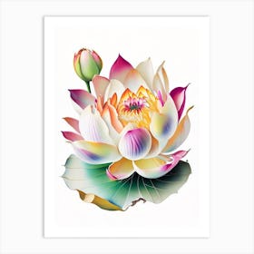 Lotus Flower Petals Decoupage 1 Art Print