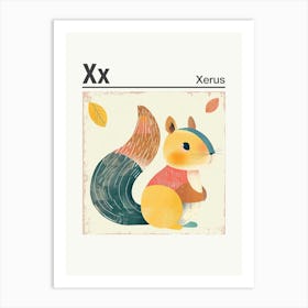 Animals Alphabet Xerus 3 Art Print