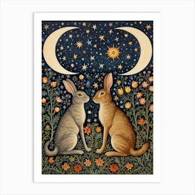 William Morris Rabbits In The Moonlight Art Print