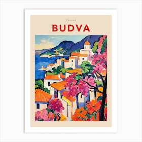 Budva Montenegro 4 Fauvist Travel Poster Art Print