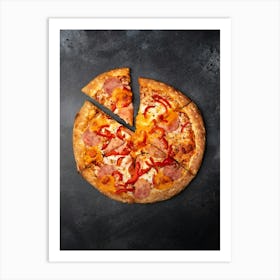 Pizza, blackboard — Food kitchen poster/blackboard, photo art 1 Art Print