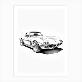 Chevrolet Corvette Line Drawing 4 Art Print