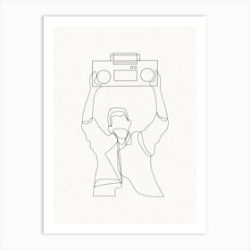 Say Something Boombox  Outline Art Print