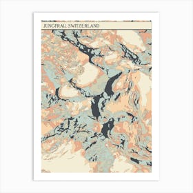 Jungfrau Switzerland Hillshade Map Art Print