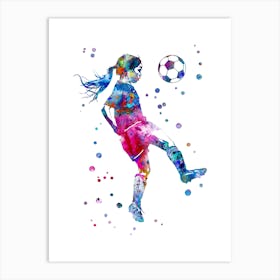 Little Girl Soccer Player 3 Art Print