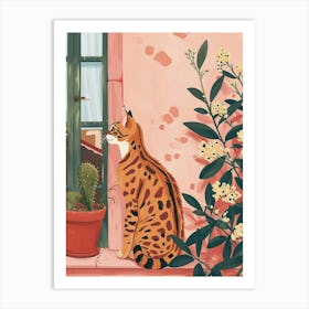 Bengal Cat Storybook Illustration 4 Art Print