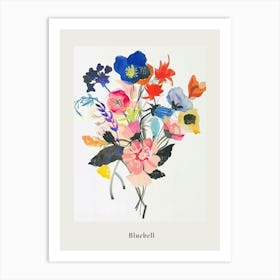 Bluebell 1 Collage Flower Bouquet Poster Art Print