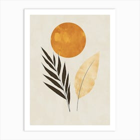 Sun And Leaves Canvas Print 1 Art Print