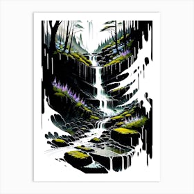 Waterfall In The Forest 1 Art Print