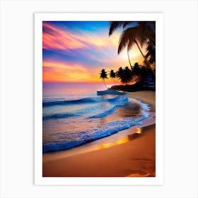 Sunset At The Beach 302 Art Print