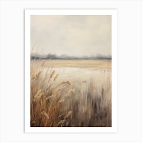 Autumn Landscape Hay Field Painting Art Print