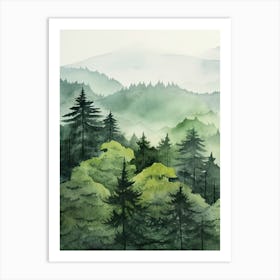 Green Forest Nature Scenery 1 Art Print