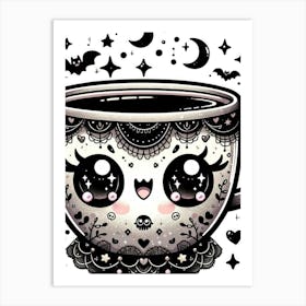 Sugar Skull Coffee Cup Art Print