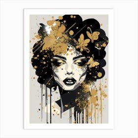 Gold Splatter Art Print