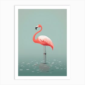 Serene Flamingo Solitude Art Print