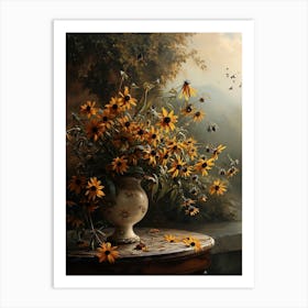 Baroque Floral Still Life Black Eyed Susan 4 Art Print