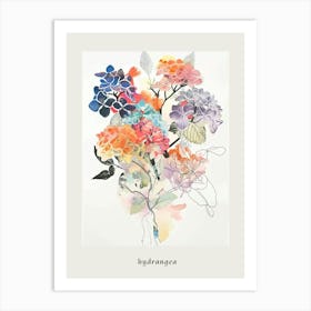 Hydrangea 6 Collage Flower Bouquet Poster Art Print