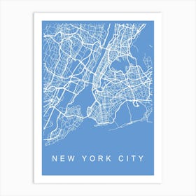 New York City Map Blueprint Art Print