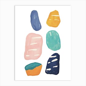 Watercolor Rocks Art Print