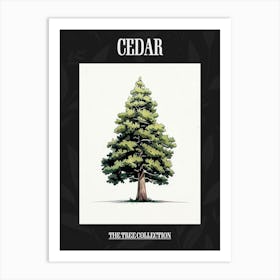 Cedar Tree Pixel Illustration 2 Poster Art Print