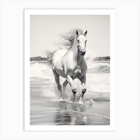 A Horse Oil Painting In Flamenco Beach, Puerto Rico, Portrait 4 Art Print