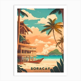 Boracay Philippines Retro Travel Art Print