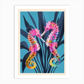 Colorful Seahorses Art 2 Art Print