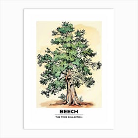 Beech Tree Storybook Illustration 1 Poster Art Print