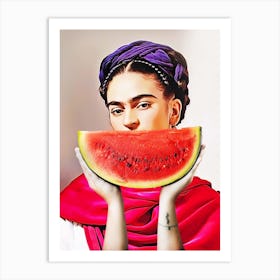 Watermelon Frida Art Print