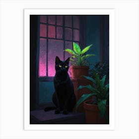 Cat In The Window 4 Art Print