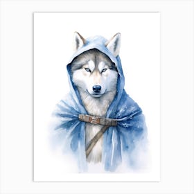 Siberian Husky Dog As A Jedi 2 Art Print