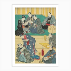 Second Sheet From The Right Of A Vertical Ōban Pentaptych Art Print