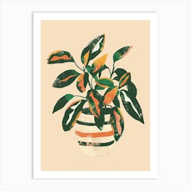 Zebra Plant Minimalist Illustration 8 Art Print