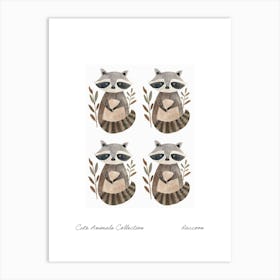 Cute Animals Collection Raccoon 4 Art Print