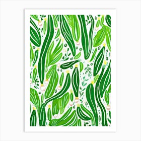 Garlic Scapes Summer Illustration 7 Art Print