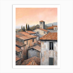 Tuscany Rooftops Morning Skyline 4 Art Print