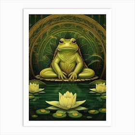 African Bullfrog On A Throne Storybook Style 5 Art Print