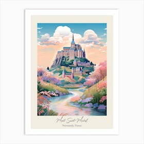 Mont Saint Michel   Normandy, France   Cute Botanical Illustration Travel 1 Poster Art Print