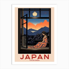Yufuin Onsen, Visit Japan Vintage Travel Art 2 Art Print