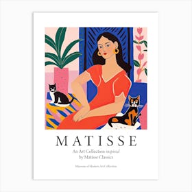 Woman With Cats, The Matisse Inspired Art Collection Poster Art Print