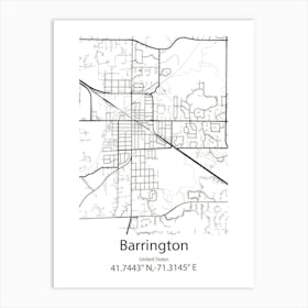 Barrington,United States Minimalist Map 1 Art Print