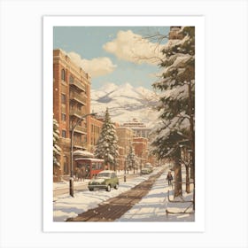 Vintage Winter Illustration Denver Colorado Art Print