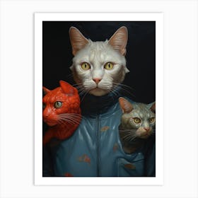 Three Cats Art Print