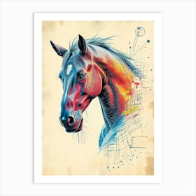 Horse Color Portrait 1 Art Print