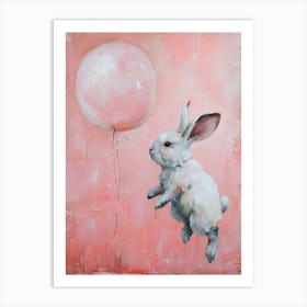 Cute Rabbit 4 With Balloon Art Print