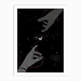 Two Hands Reaching For Each Other Art Print